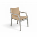 Outdoor Wooden Dinning Set With An Umbrella Hole And Removable Cushions For Patio