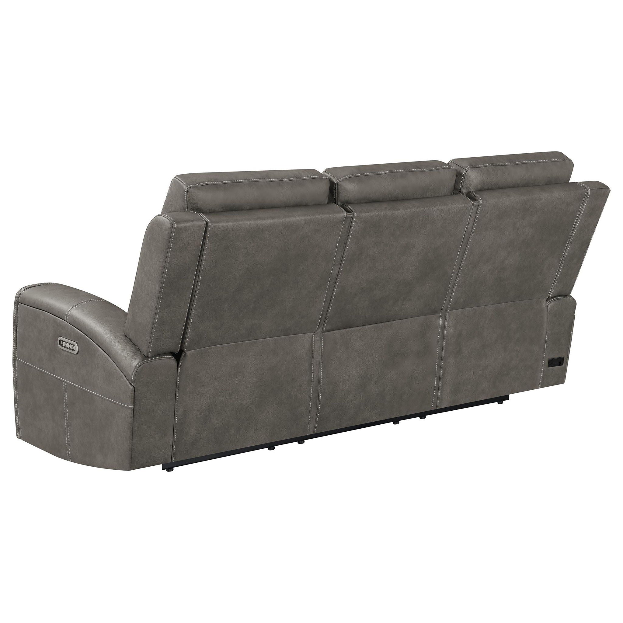 Brickston Triple Power Reclining Sofa Charcoal