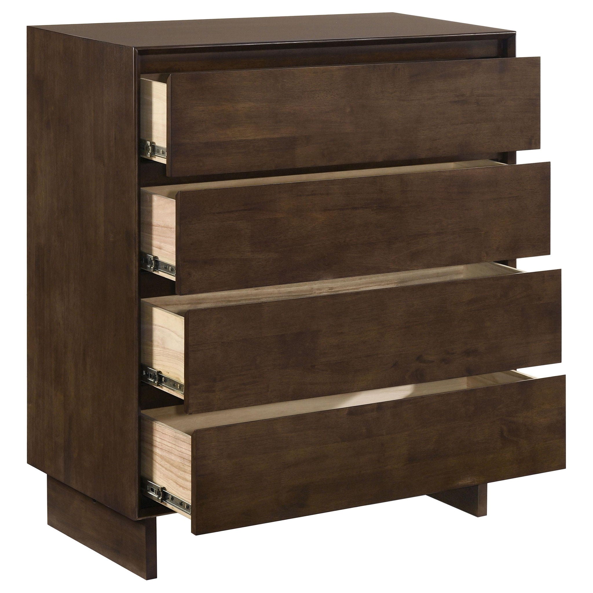 Glenwood 4-drawer Chest of Drawers Warm Brown