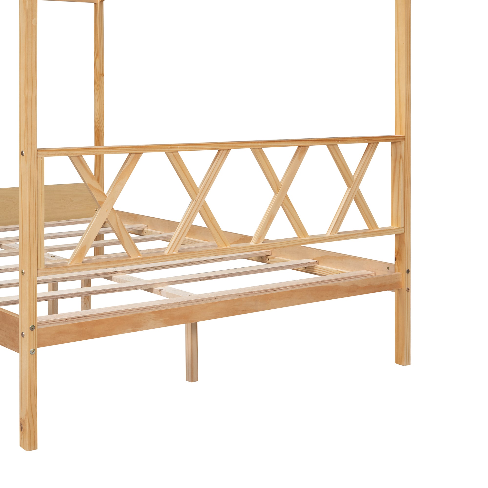 Full Size Wood House Bed with Storage Space, Natural (OLD SKU :LP000002AAM) - Atlantic Fine Furniture Melbourne FL