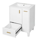 Bathroom Vanity With Sink, Deep Drawer, Door Shelf, 2 Tier Basket