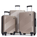 3 Piece Luggage Sets Lightweight Suitcase With Two Hooks, Spinner Wheels,