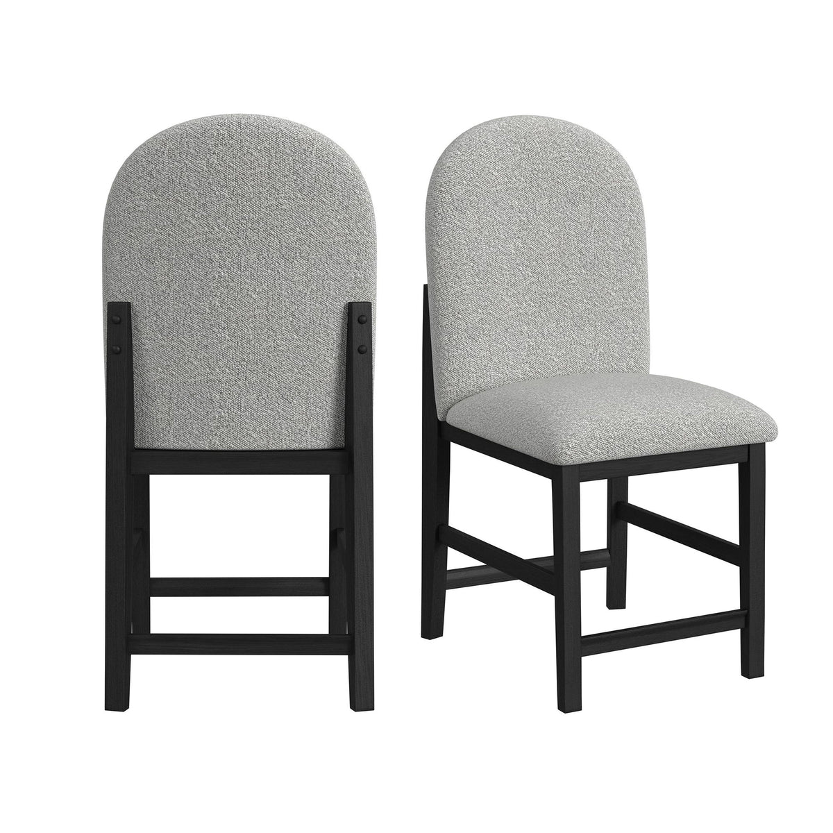 Portland Round Back Counter Stool (Set of 2) in Black / Gray by Elements International