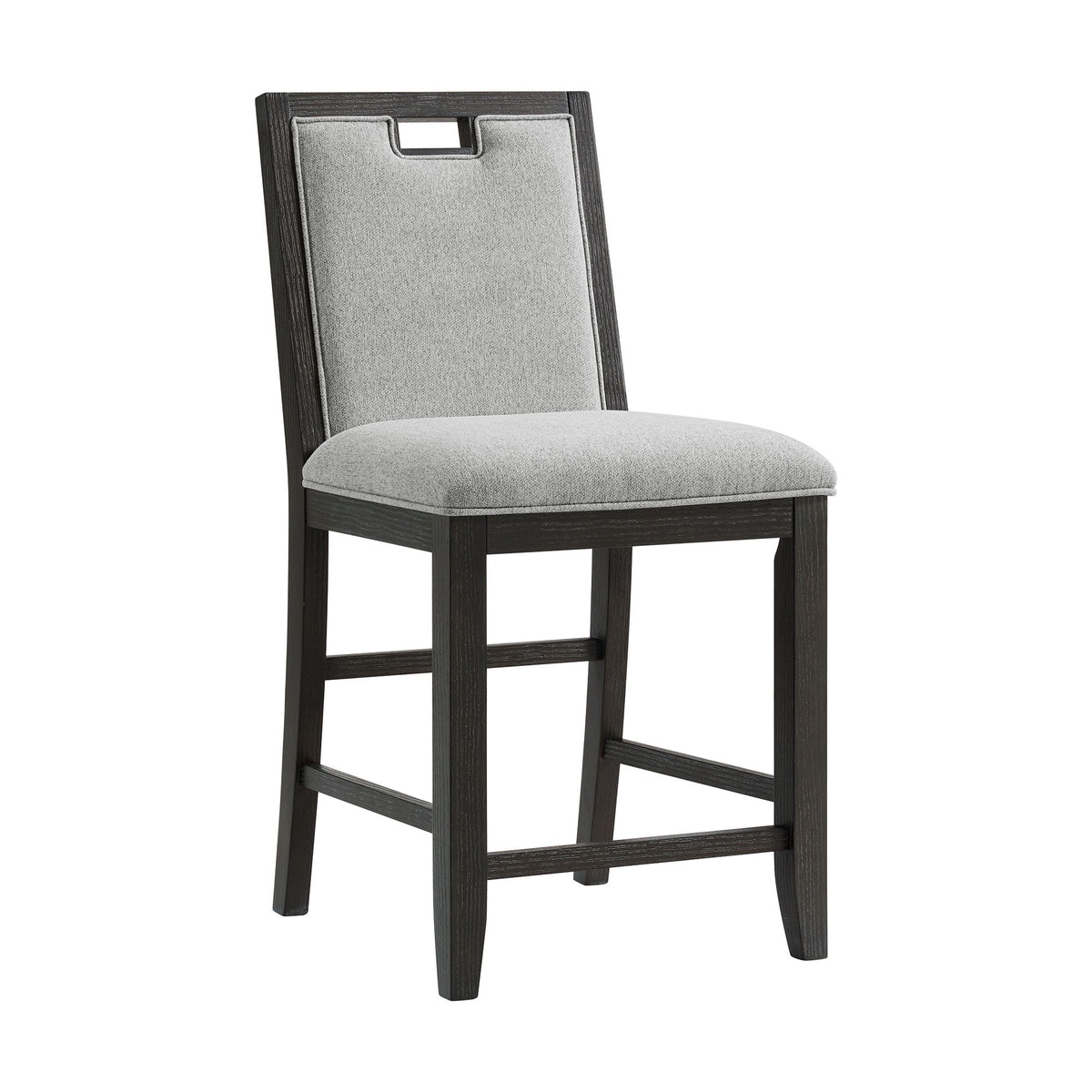 Elodie Fabric Counter Chair (Set of 2) in Charcoal / Gray by Elements International, view 9
