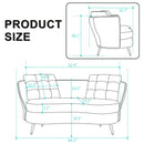 Loveseat Sofa, Upholstered Couch With Metal Legs