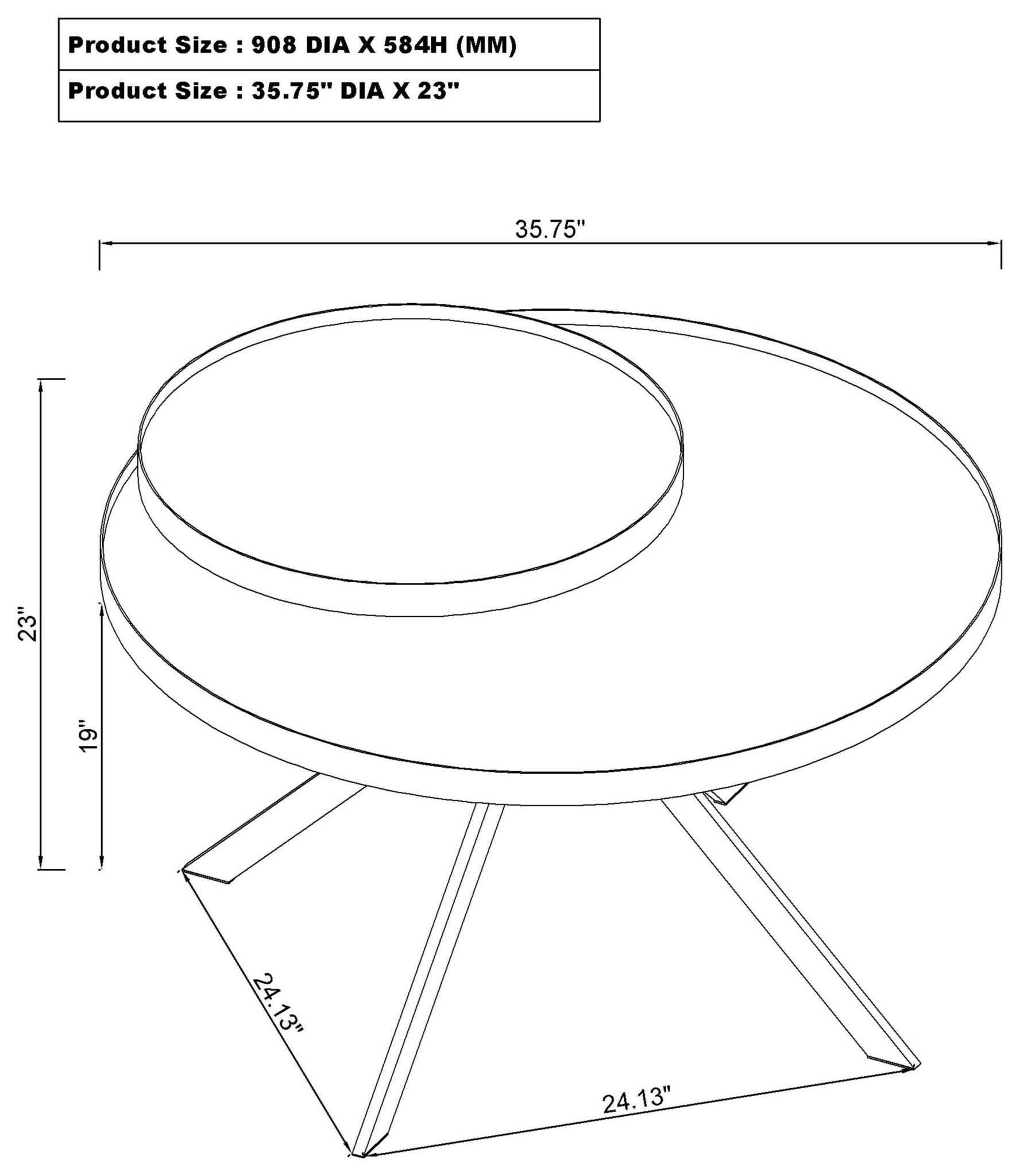 Briggs 2-piece Round Coffee and End Table Set Black - Atlantic Fine Furniture Melbourne FL