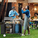 Outdoor Grill Cart With Storage, Rolling Bar Cart With Hooks And Spice Rack Stainless Steel