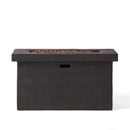 Custer - Rectangular Fire Pit 50, 000 Btu Magnesium Oxide - Brown