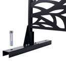 Outdoor & Indoor Privacy Screen Metal Privacy Screen, Freestanding Decorative Privacy Screen For Deck Balcony Patio - Black