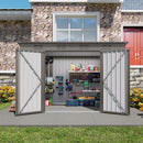 Outdoor Storage Shed 4 X 9 Ft With Sloping Roof And Vents For Garden And Patio - Gray