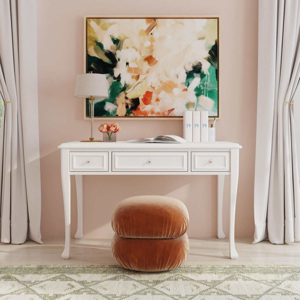 Jesse Desk in White by Elements International, view 4