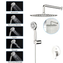 Dual Shower Head System With Rain Shower And Handheld, Wall Mounted, 10" Round Design - Brushed Nickel