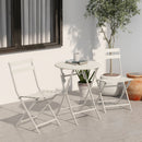 3 Piece Patio Bistro Set Of Foldable Round Table And Chairs