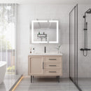 36" X 30" Medicine Cabinet With LED Vanity Mirror, Anti-Fog Recessed Or Surface Mount Bathroom Double Door Large Storage 3000K~6000K Bright Lighted Aluminum Storage Cabinet With Touch Switch - Silver