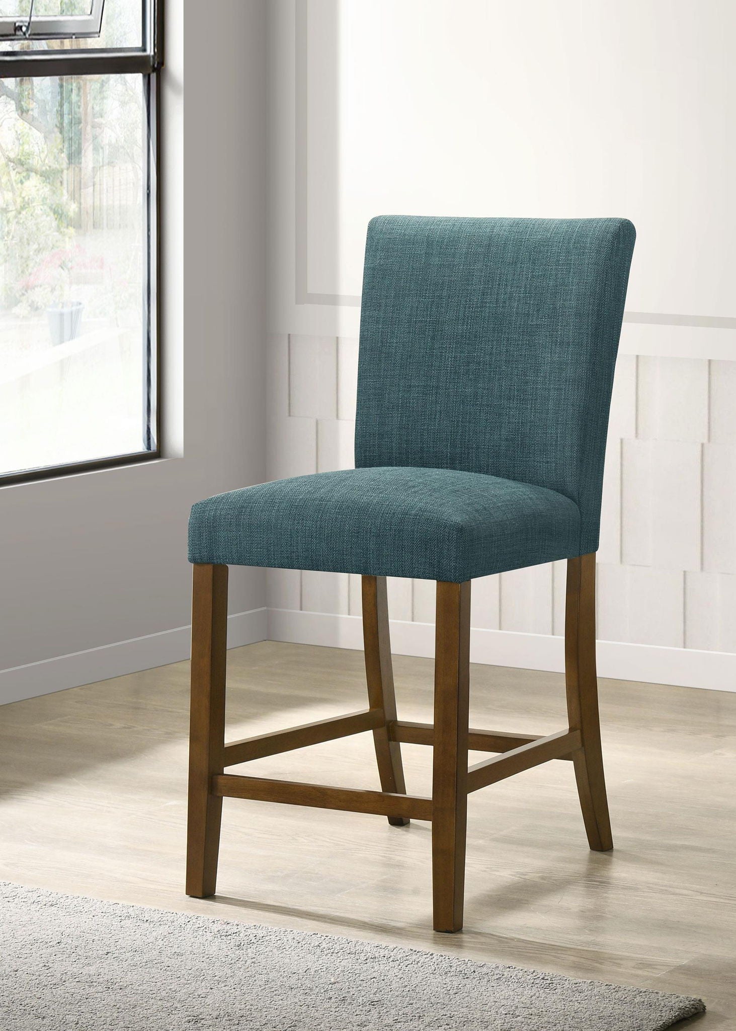 Paxton Upholstered Counter Height Dining Chair Teal Blue (Set of 2) - Atlantic Fine Furniture Melbourne FL