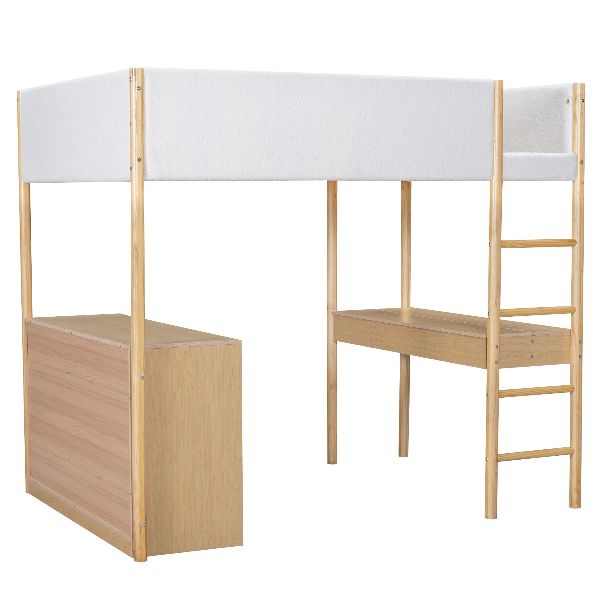 Full Size Teddy FleeceLoft Bed Wood Bed, Natural - Atlantic Fine Furniture Melbourne FL
