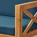 Radiat 5 Piece Outdoor L Shaped Sof Set With Coffee Table And Water Resistant Cushions - Teak