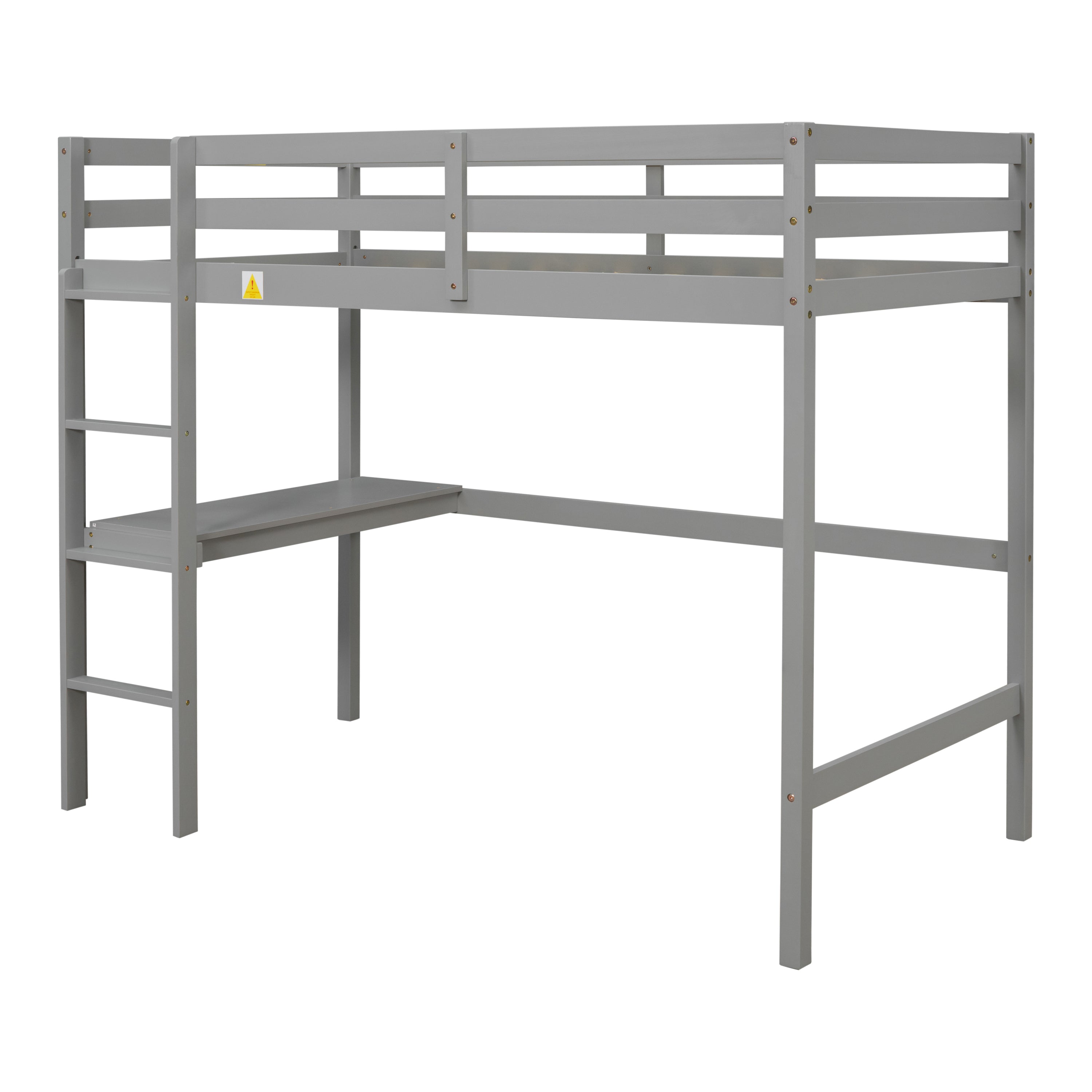 Twin Loft Bed with built-in desk,Grey(Old SKU:W50450910)