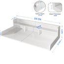 Washer Dryer Countertop Organizer, Double Layer Wooden Laundry Shelf Topper With Edge For Storage - White