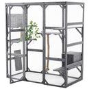 Outdoor Cat House, Diy Cat Enclosure Catio With Double Enter Doors