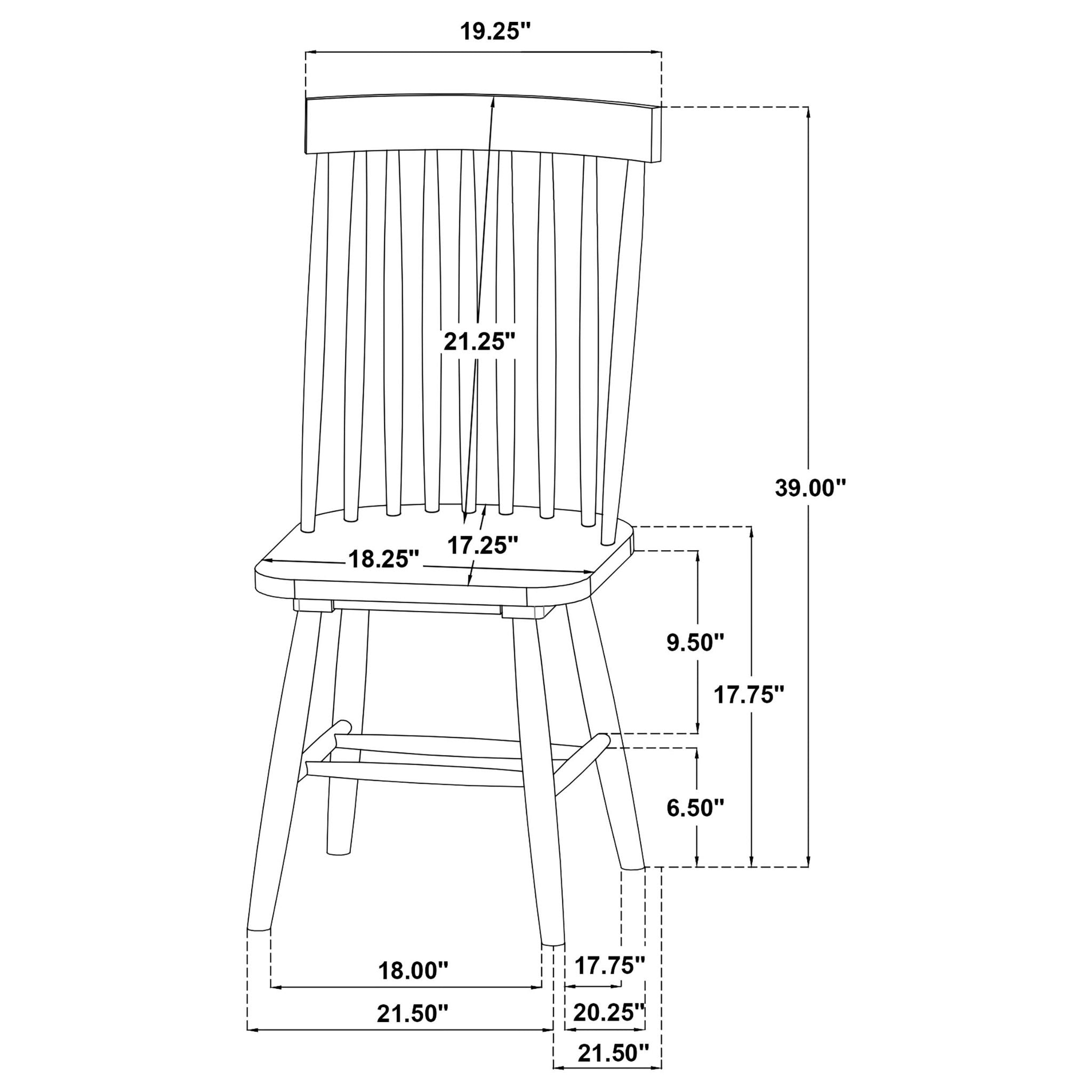 Andrews Windsor Spindle Back Dining Side Chair Black (Set of 2) - Atlantic Fine Furniture Melbourne FL