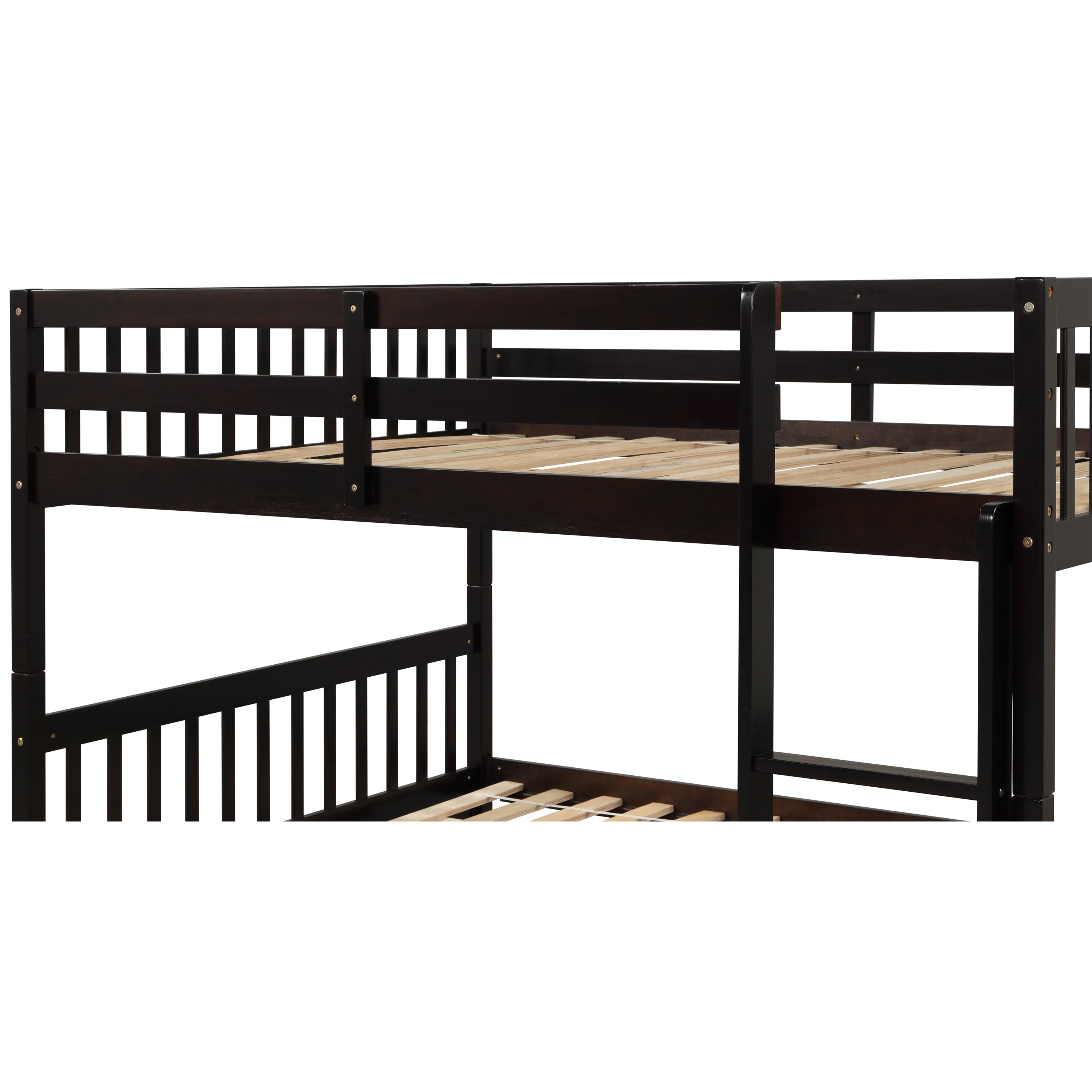 Full Over Full Bunk Bed with Trundle,Espresso - Atlantic Fine Furniture Melbourne FL