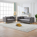 Deep Seat Sofa With Button Nailhead, Square Arm Couches