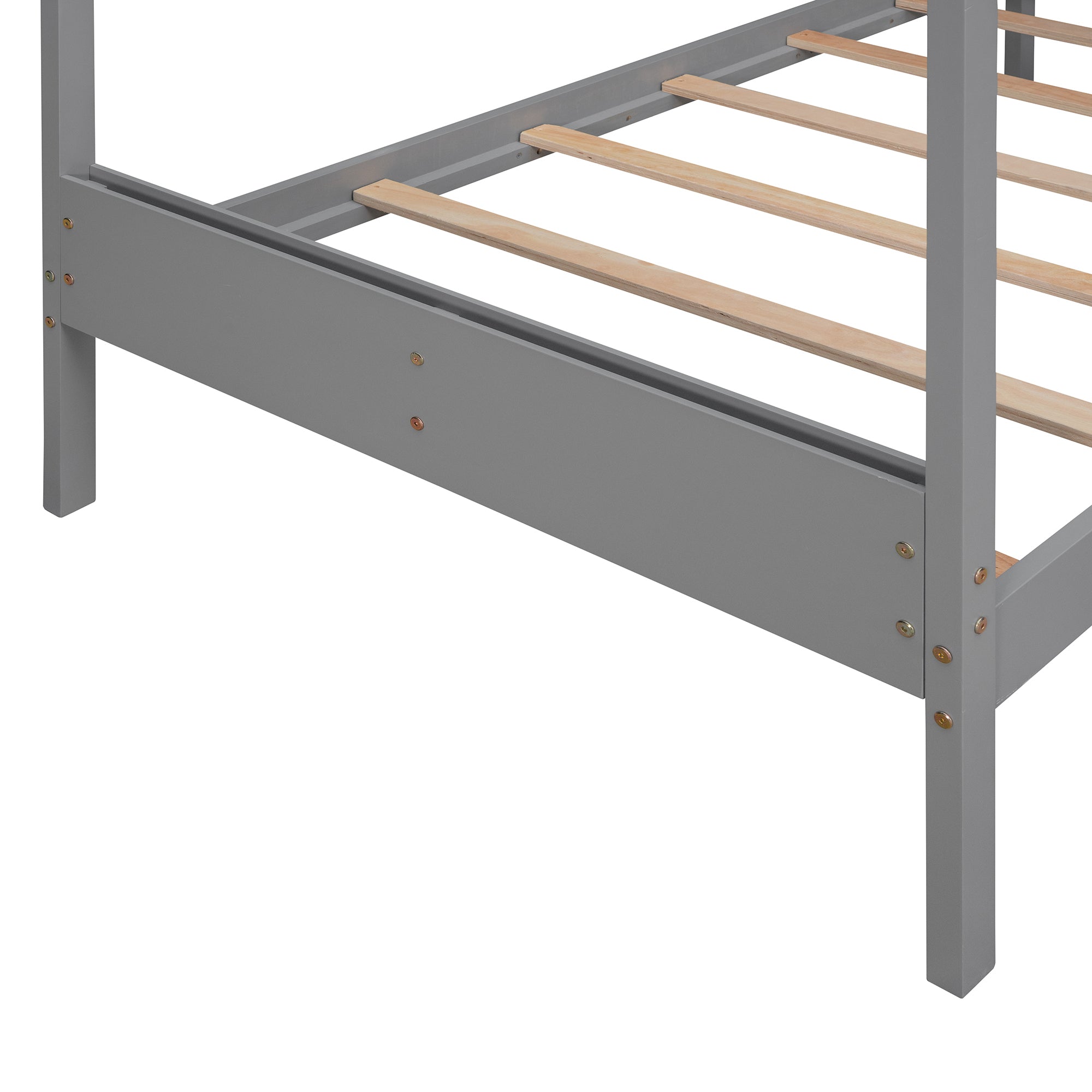 Twin Size Wood House Bed with Storage Space, Gray(OLD SKU: LP000001AAE) - Atlantic Fine Furniture Melbourne FL