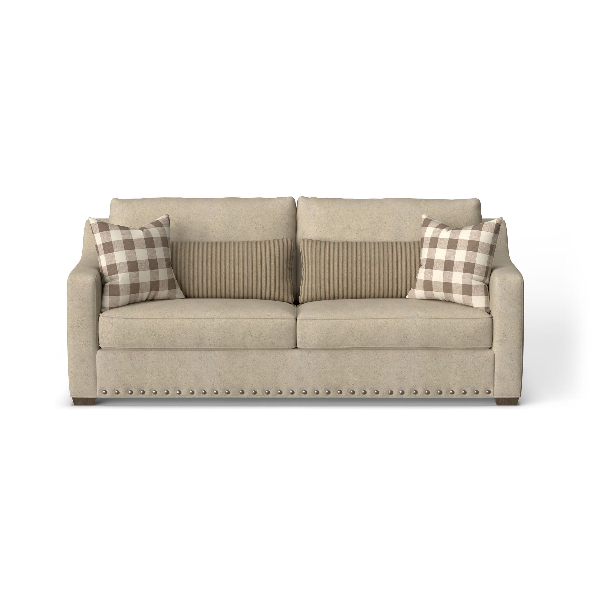 Milo - Fabric Two-Cushion Sofa With Nailhead Trim