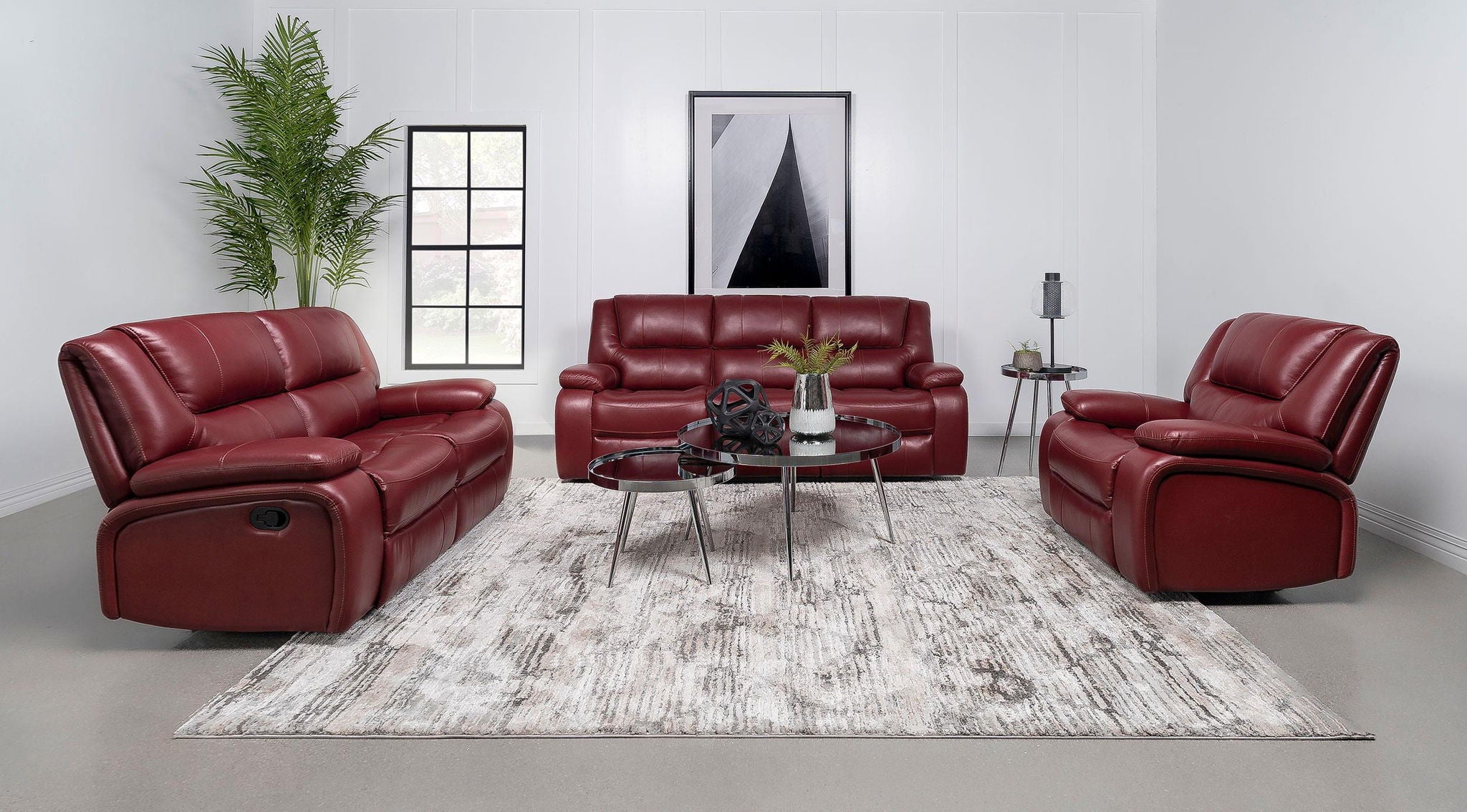 Camila Upholstered Motion Reclining Loveseat Red - Atlantic Fine Furniture Melbourne FL
