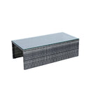 6 Piece Patio Wicker Sectional Set Patio Backyard Conversation Set Space Saving - Gray / Black