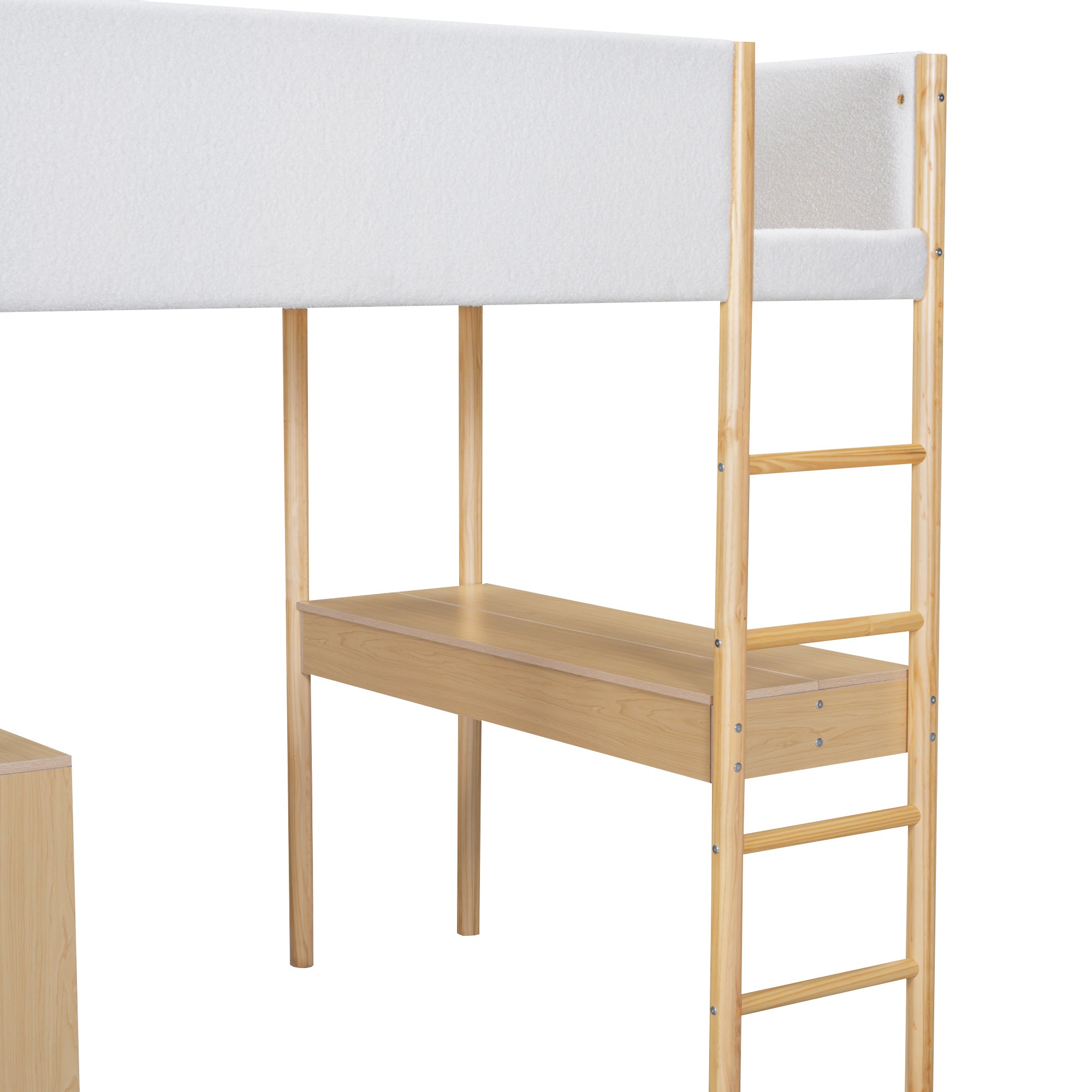 Full Size Teddy FleeceLoft Bed Wood Bed, Natural - Atlantic Fine Furniture Melbourne FL