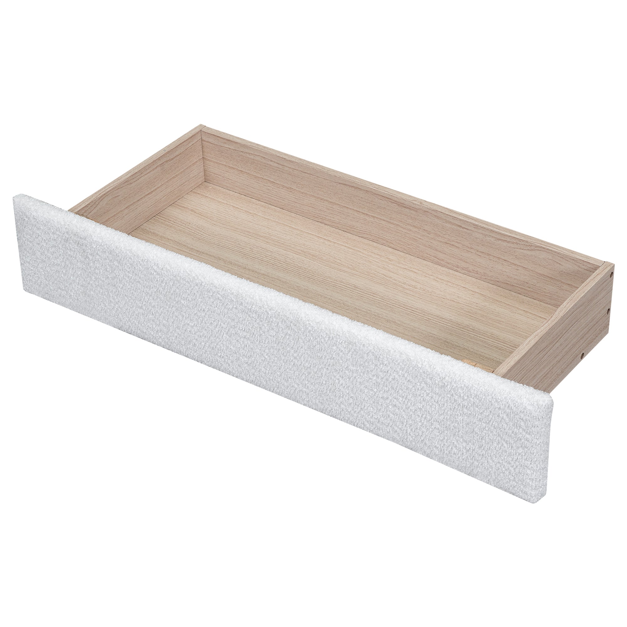 Teddy Upholstered Platform Bed With Four drawers, Twin, White - Atlantic Fine Furniture Melbourne FL