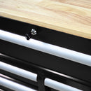 9 Drawer Multifunctional Steel Tool Cart With Wheels And Wooden Top