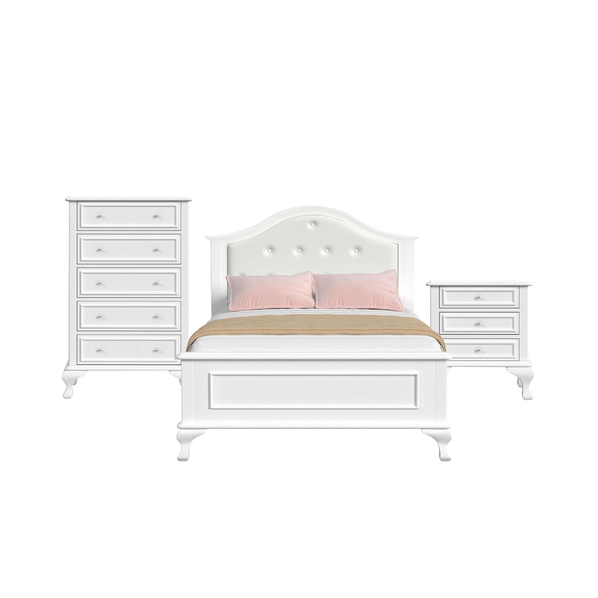 Jesse Panel Bedroom Set in White by Elements International