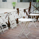 3 Piece Patio Bistro Set Of Foldable Round Table And Chairs