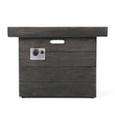 Anchorage - Wood Square Fire Pit 40, 000 Btu - Gray