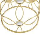 Modern Side Table With Mirror Top And Metal Frame - Gold / Clear