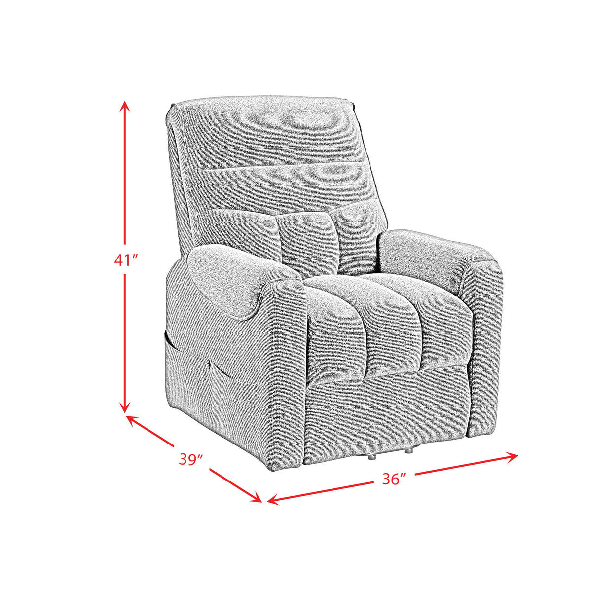 Desoto Power Lift Chair in Sahara Black by Elements International, view 6