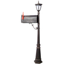 Stratford - Heavy Duty Cast Aluminum Mailbox With Post And Solar Light, Fluted Base, Decorative Modern Mailbox - Brown