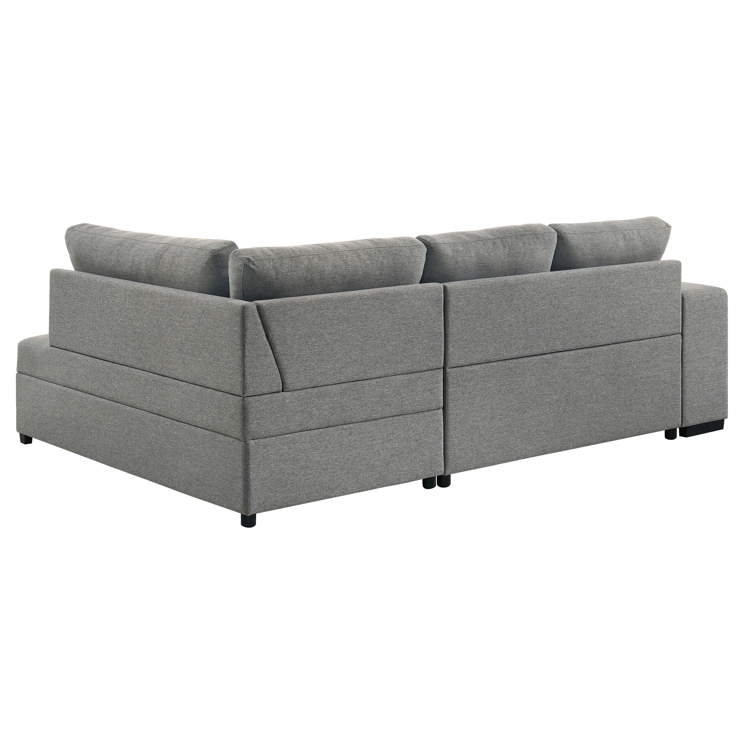 Roanne Fabric Upholstered Sleeper Sectional Sofa Grey — view 12