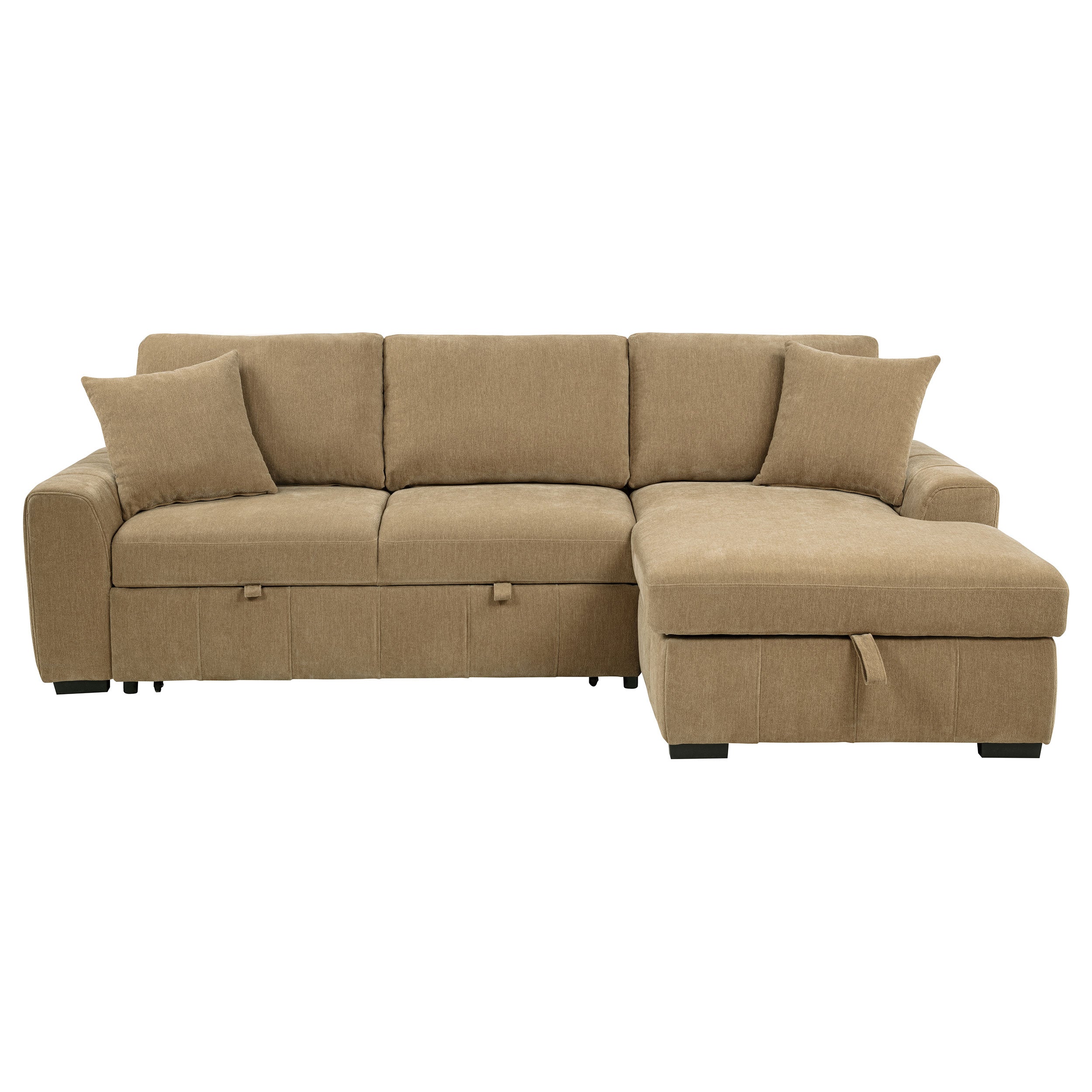 Pastrana Upholstered Sleeper Sectional Sofa RAF Chaise Camel — view 7