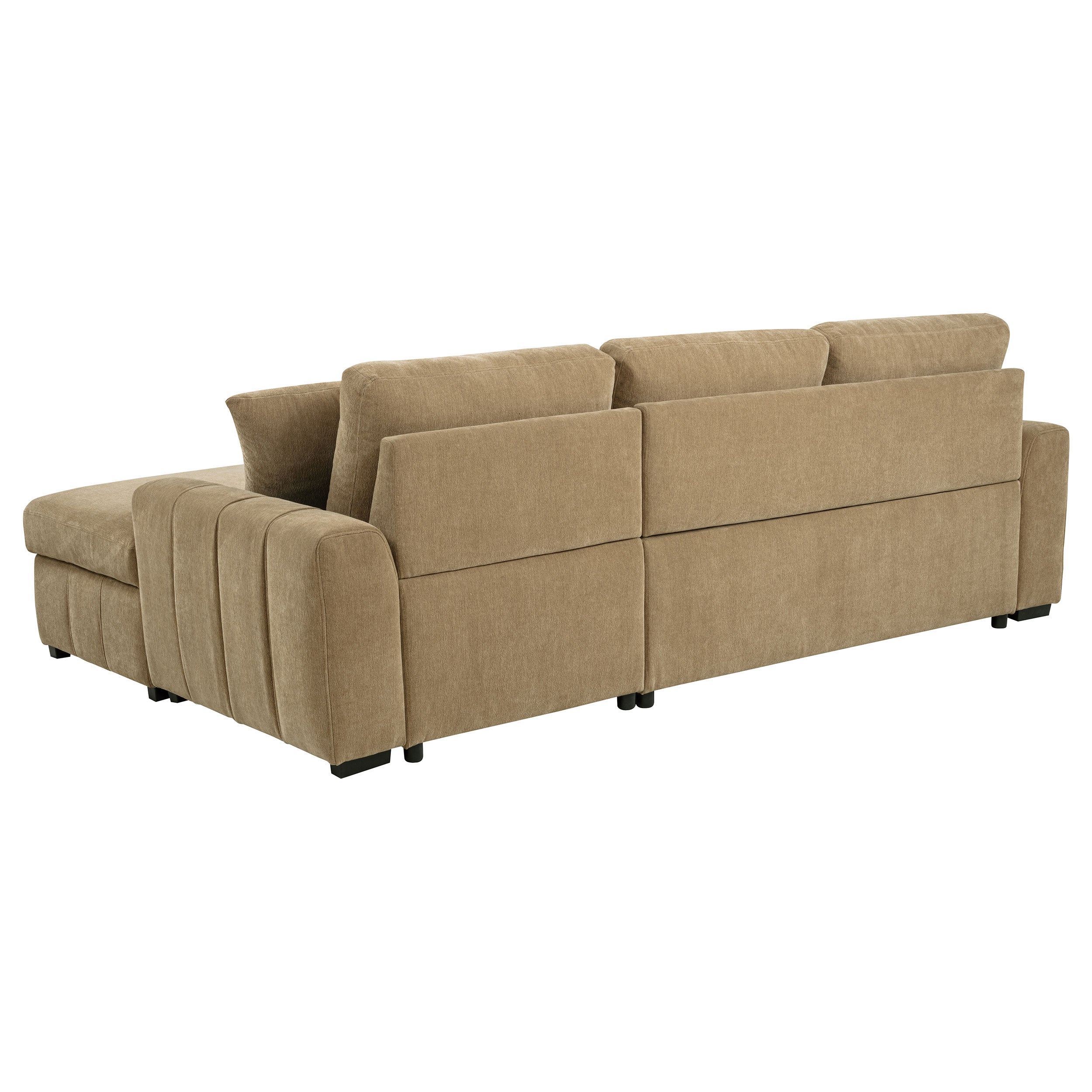 Pastrana Upholstered Sleeper Sectional Sofa RAF Chaise Camel — view 10
