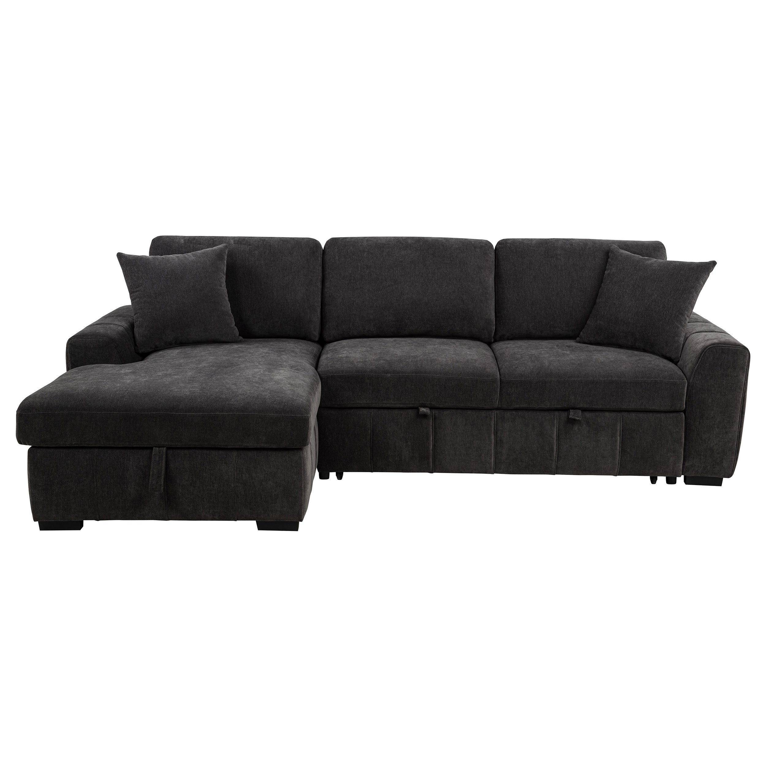 Pastrana Upholstered Sleeper Sectional Sofa LAF Chaise Grey — view 7