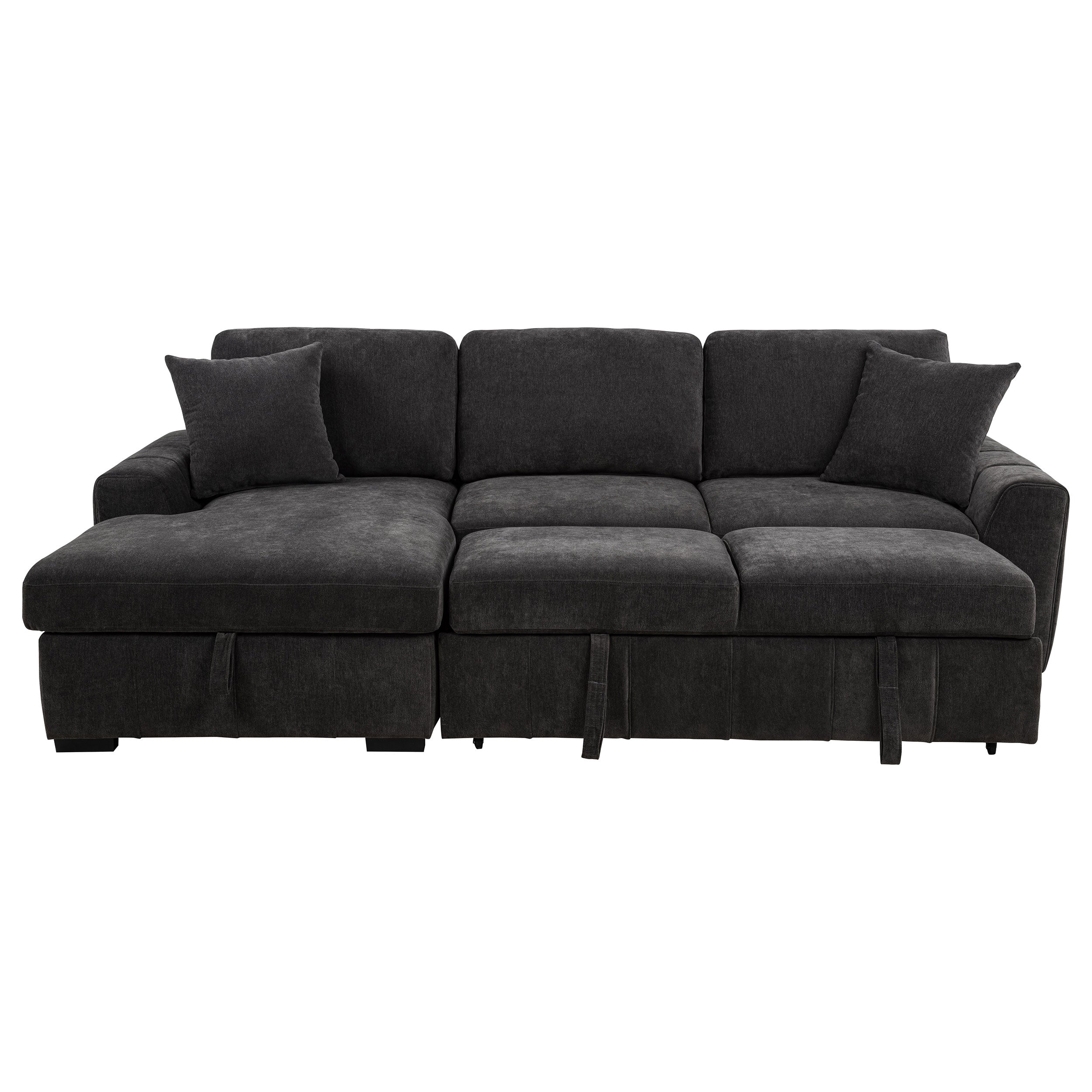 Pastrana Upholstered Sleeper Sectional Sofa LAF Chaise Grey — view 8