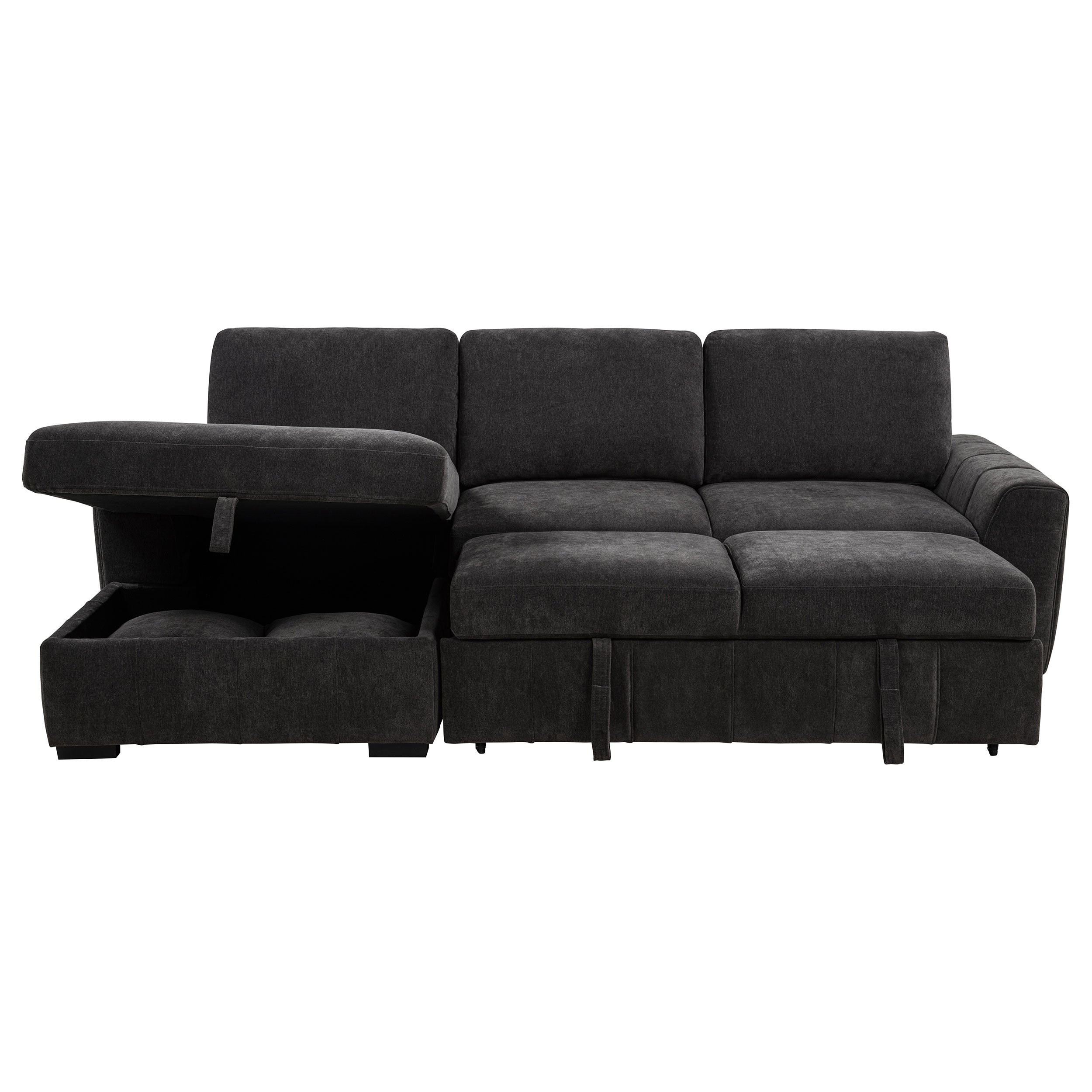Pastrana Upholstered Sleeper Sectional Sofa LAF Chaise Grey — view 9