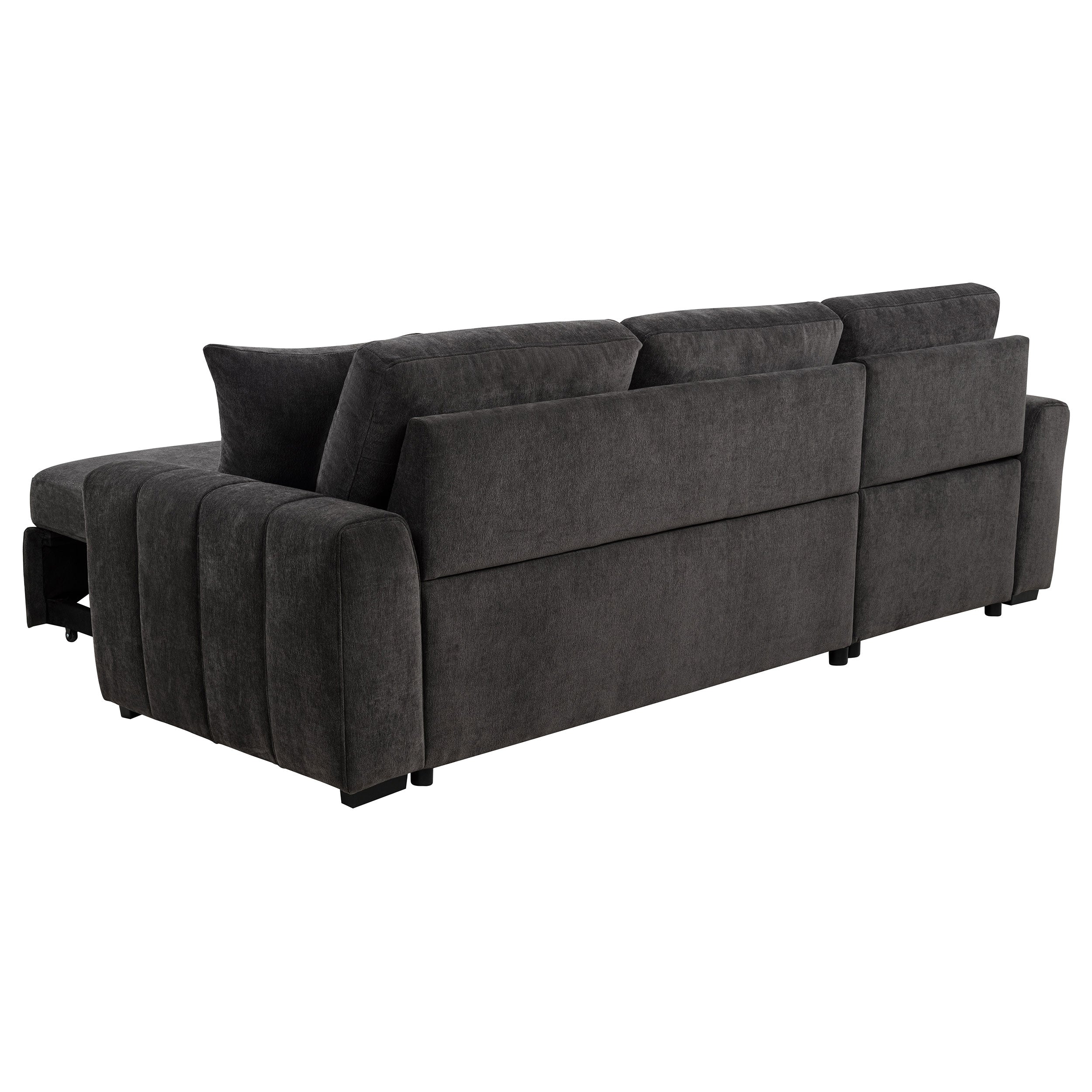 Pastrana Upholstered Sleeper Sectional Sofa LAF Chaise Grey — view 11