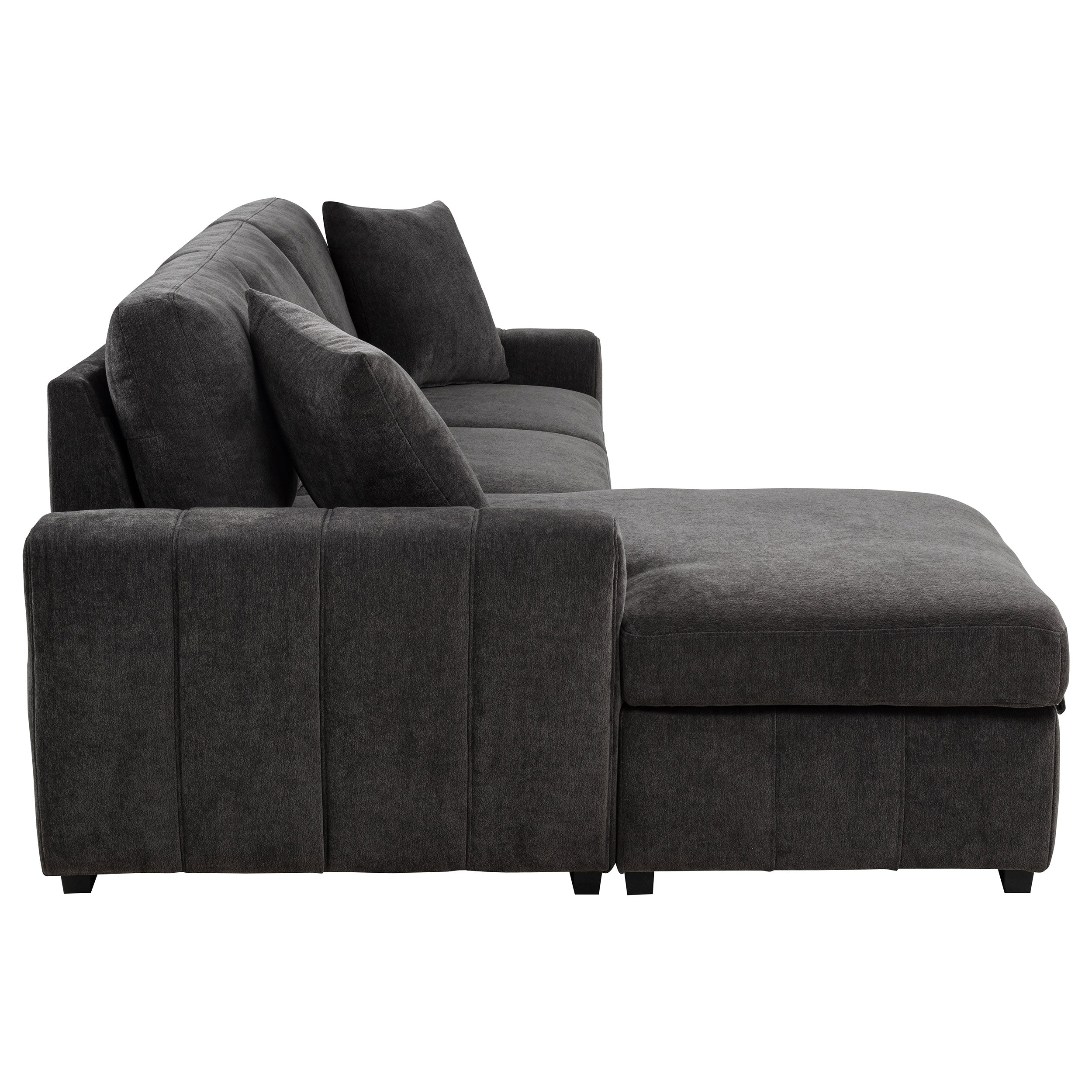 Pastrana Upholstered Sleeper Sectional Sofa LAF Chaise Grey — view 12