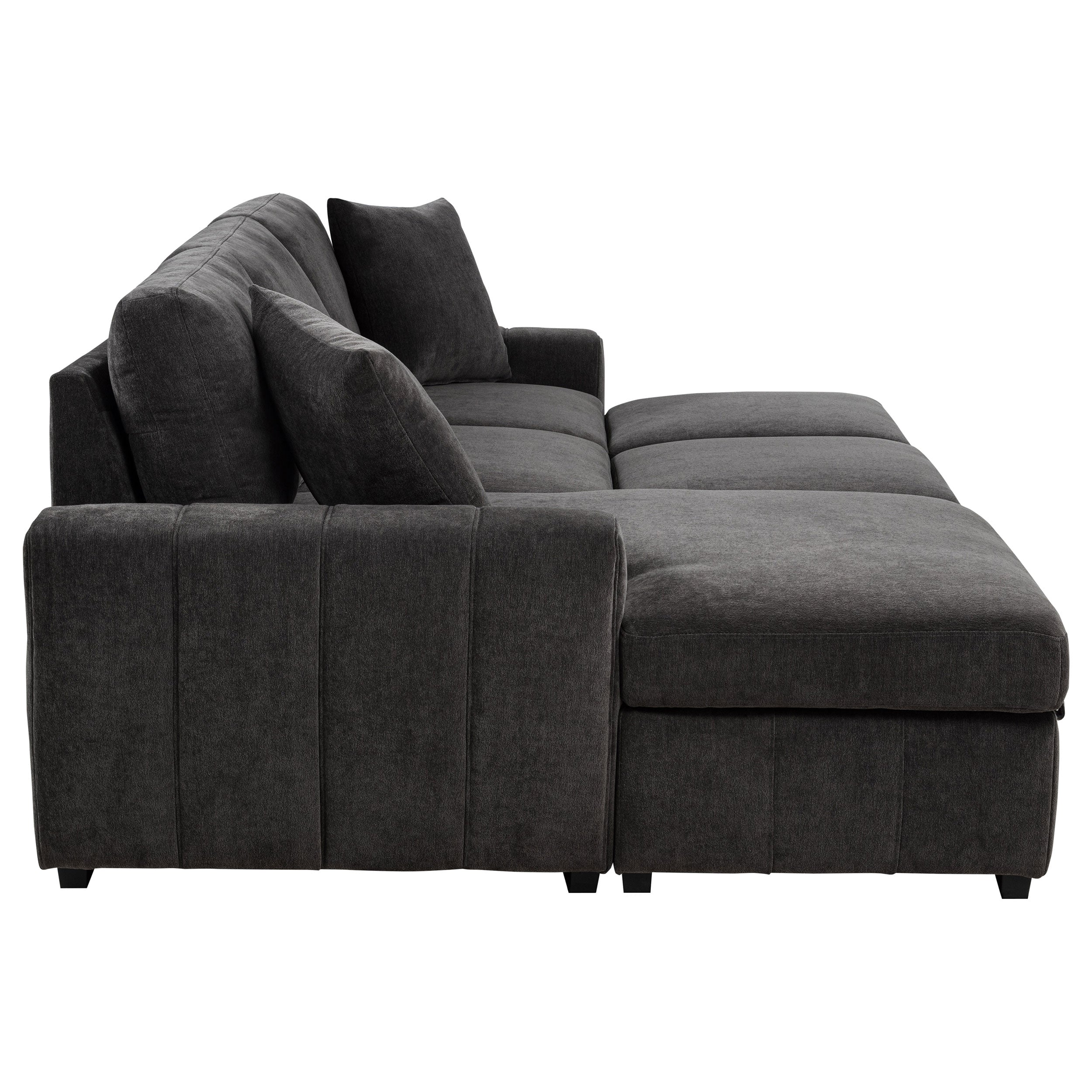 Pastrana Upholstered Sleeper Sectional Sofa LAF Chaise Grey — view 13