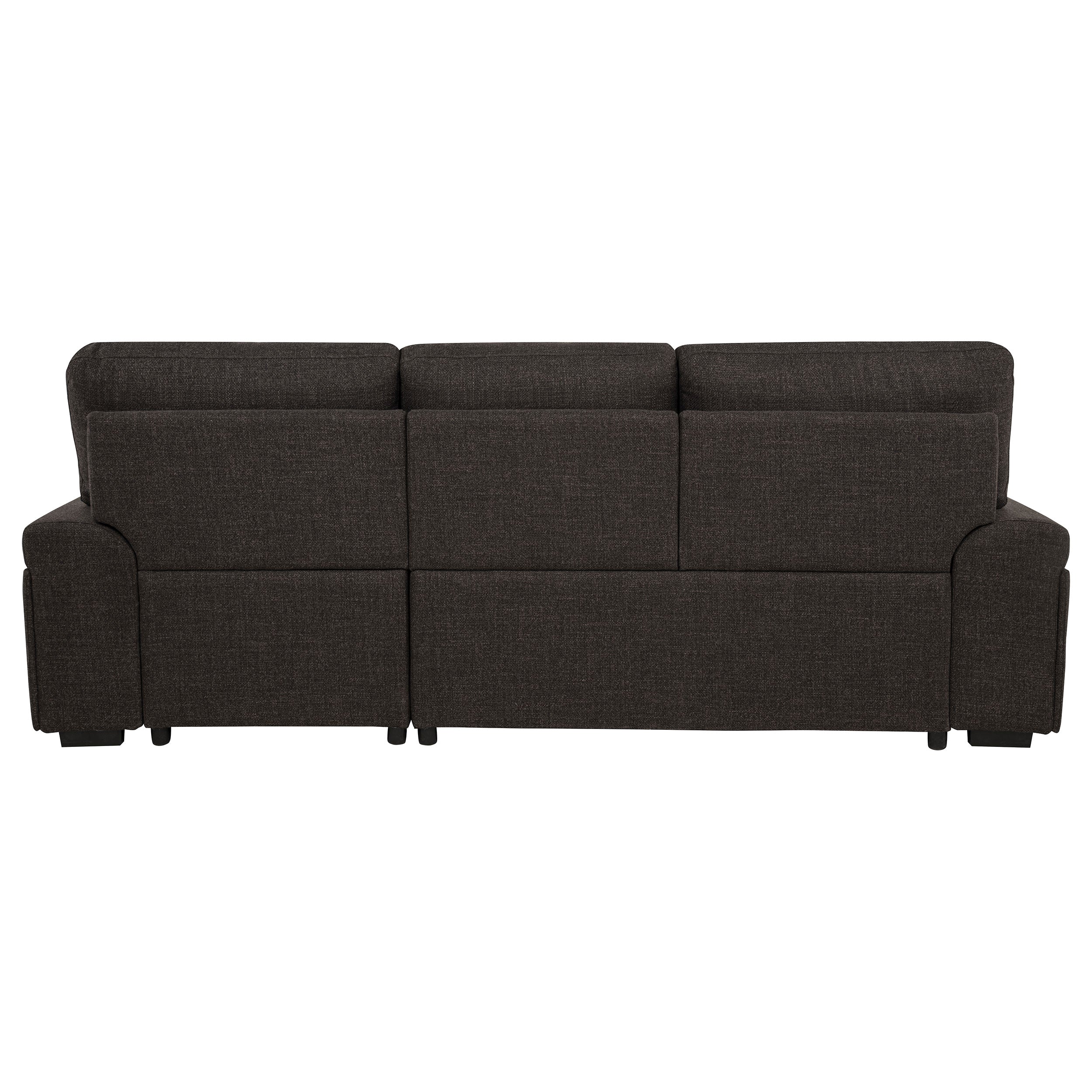 Demko Sleeper Sectional Sofa with Speaker and Storage Chaise Brown — view 15
